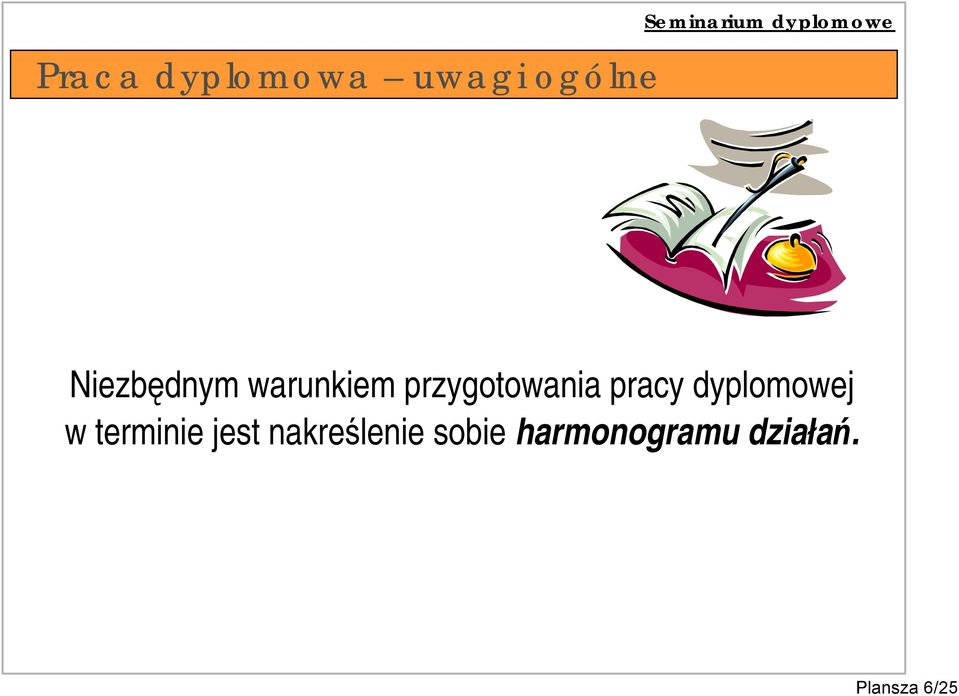 pracy dyplomowej w terminie jest