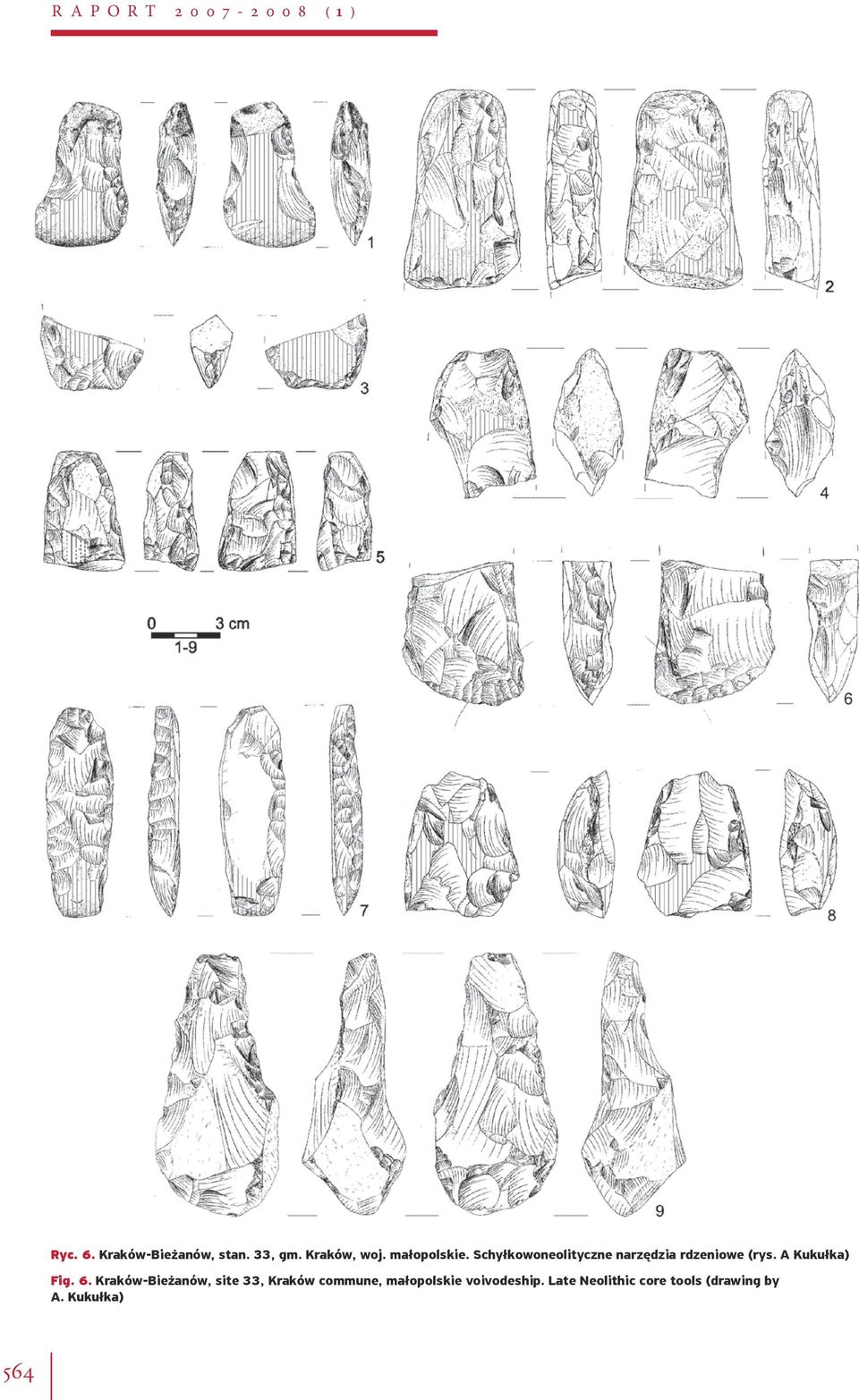 Schyłkowoneolityczne narzędzia rdzeniowe (rys. A Kukułka) Fig. 6.