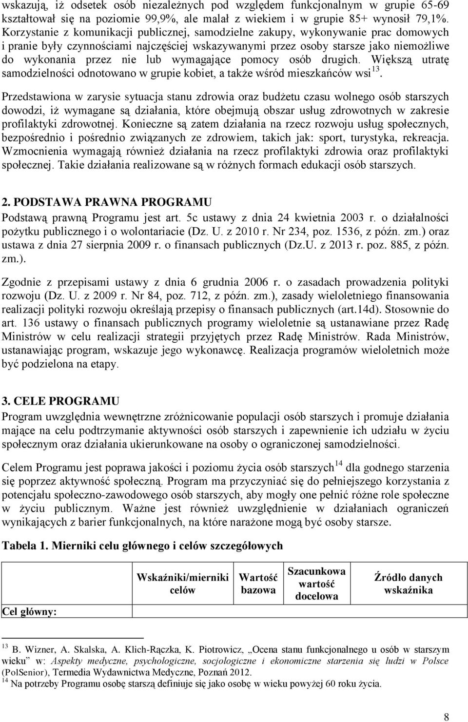 wymagające pomocy osób drugich. Większą utratę samodzielności odnotowano w grupie kobiet, a także wśród mieszkańców wsi 13.