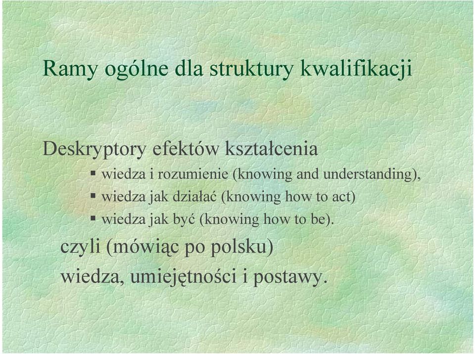 wiedza jak działać (knowing how to act) wiedza jak być