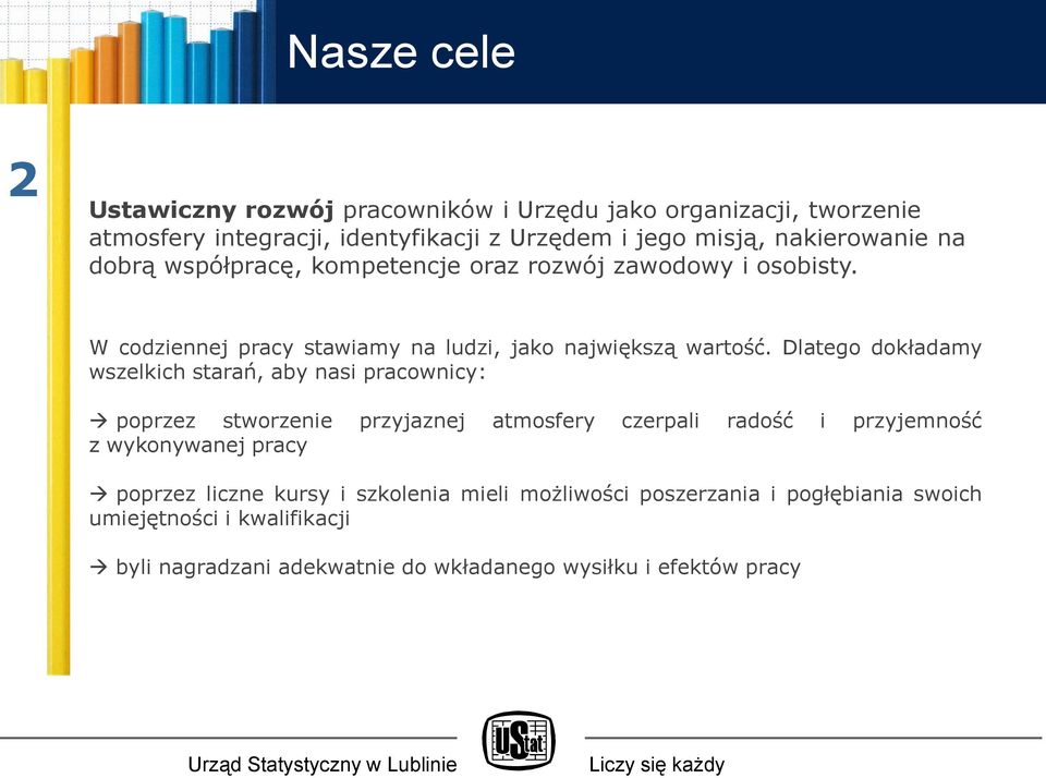 Dlatego dokładamy wszelkich starań, aby nasi pracownicy: poprzez stworzenie przyjaznej atmosfery czerpali radość i przyjemność z wykonywanej pracy