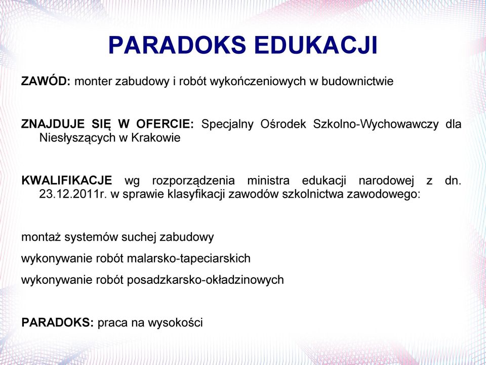 edukacji narodowej z dn. 23.12.2011r.