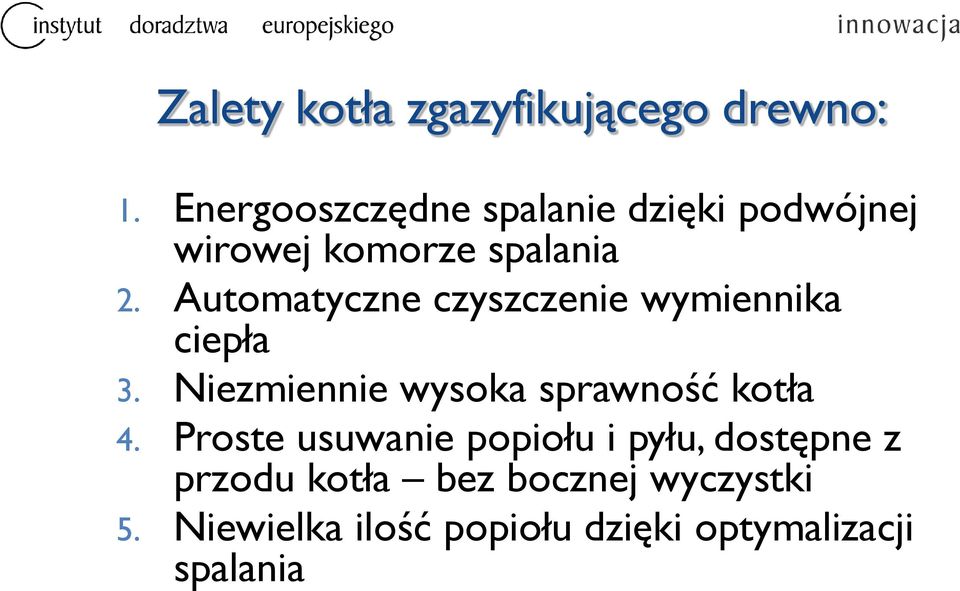 Automatyczne czyszczenie wymiennika ciepła 3.