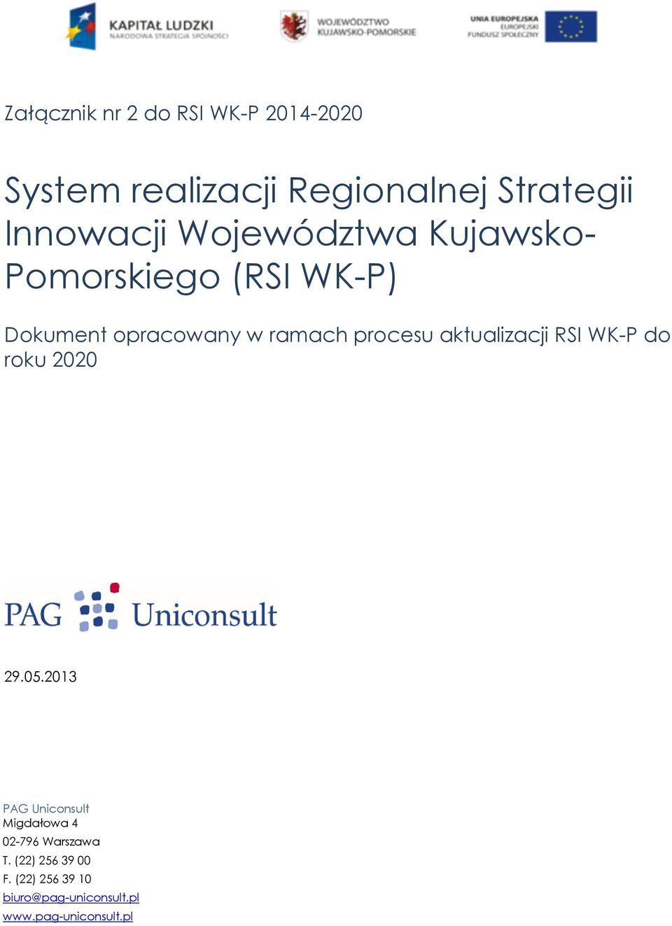 procesu aktualizacji RSI WK-P do roku 2020 29.05.