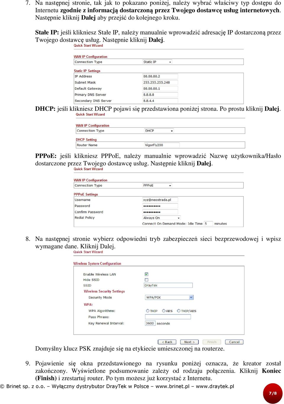 DHCP: jeśli klikniesz DHCP pojawi się przedstawiona poniżej strona. Po prostu kliknij Dalej.