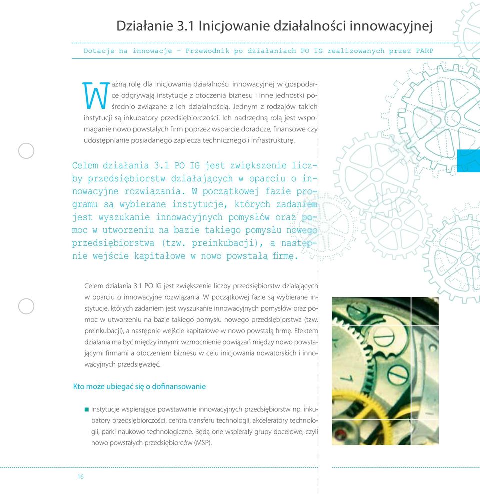instytucje z otoczenia biznesu i inne jednostki pośrednio związane z ich działalnością. Jednym z rodzajów takich instytucji są inkubatory przedsiębiorczości.
