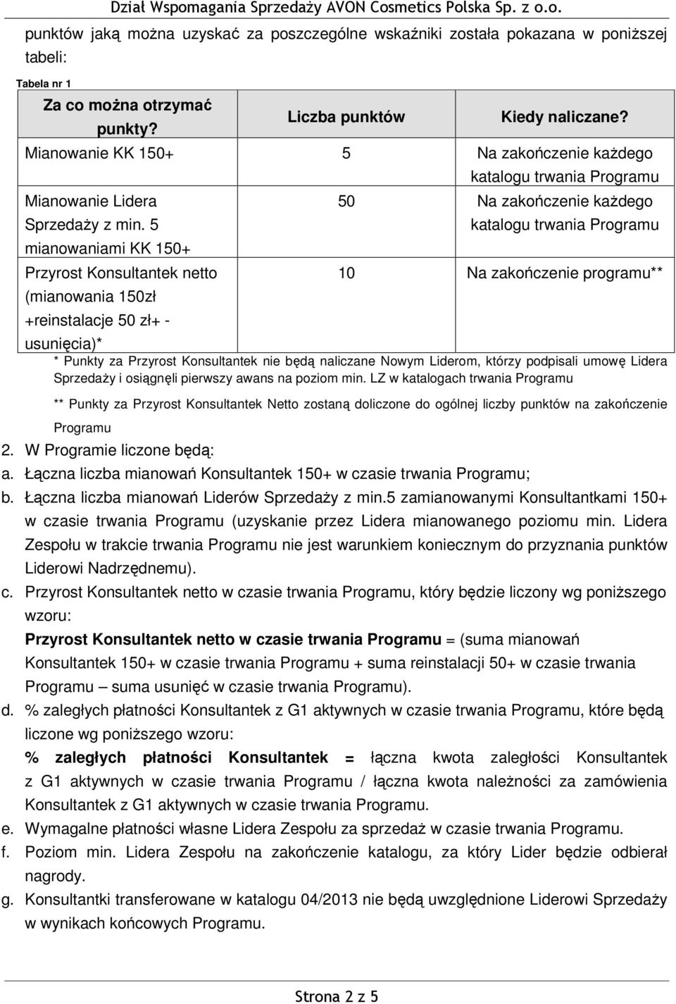 5 mianoaniami KK 150+ Przyrost Konsultantek netto (mianoania 150zł +reinstalacje 50 zł+ - katalogu trania Programu 50 Na zakończenie każdego katalogu trania Programu 10 Na zakończenie programu**