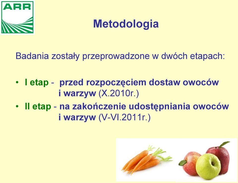 dostaw owoców i warzyw (X.2010r.