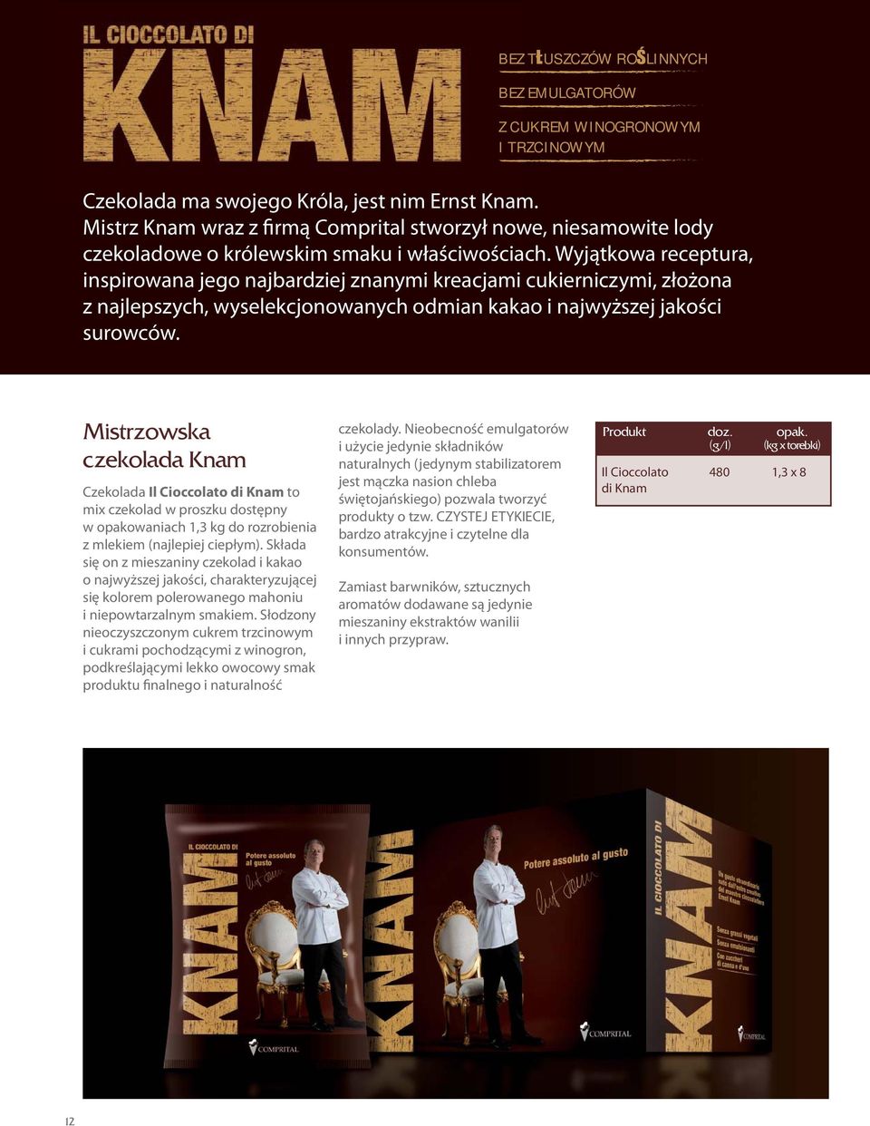 Wyjątkowa receptura, inspirowana jego najbardziej znanymi kreacjami cukierniczymi, złożona z najlepszych, wyselekcjonowanych odmian kakao i najwyższej jakości surowców.