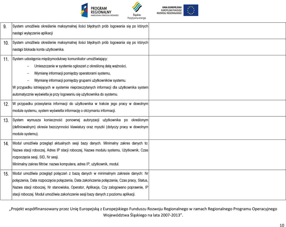 System udostępnia międzymodułowy komunikator umożliwiający: Umieszczanie w systemie ogłoszeń z określoną datą ważności, Wymianę informacji pomiędzy operatorami systemu, Wymianę informacji pomiędzy