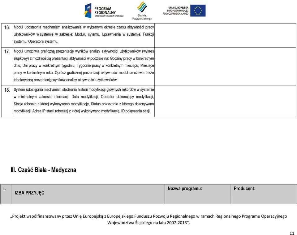 konkretnym tygodniu, Tygodnie pracy w konkretnym miesiącu, Miesiące pracy w konkretnym roku.