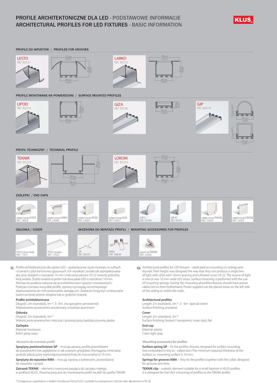 3 ) 25 mm (0.98 ) PROFIL TECHNICZNY / TECHNICAL PROFILE TEKNIK REF. B5555 29 mm (1.14 ) LOKOM REF. B5553 30 mm (1.18 ) 25 mm (0.98 ) 30 mm (1.18 ) 66 mm (2.