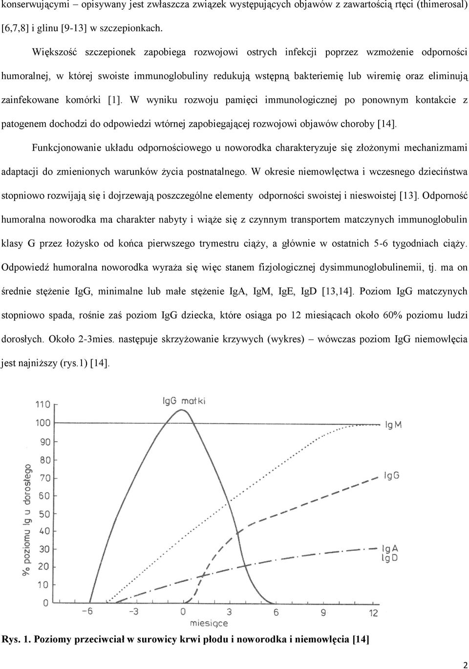 zainfekowane komórki [1]. W wyniku rozwoju pamięci immunologicznej po ponownym kontakcie z patogenem dochodzi do odpowiedzi wtórnej zapobiegającej rozwojowi objawów choroby [14].