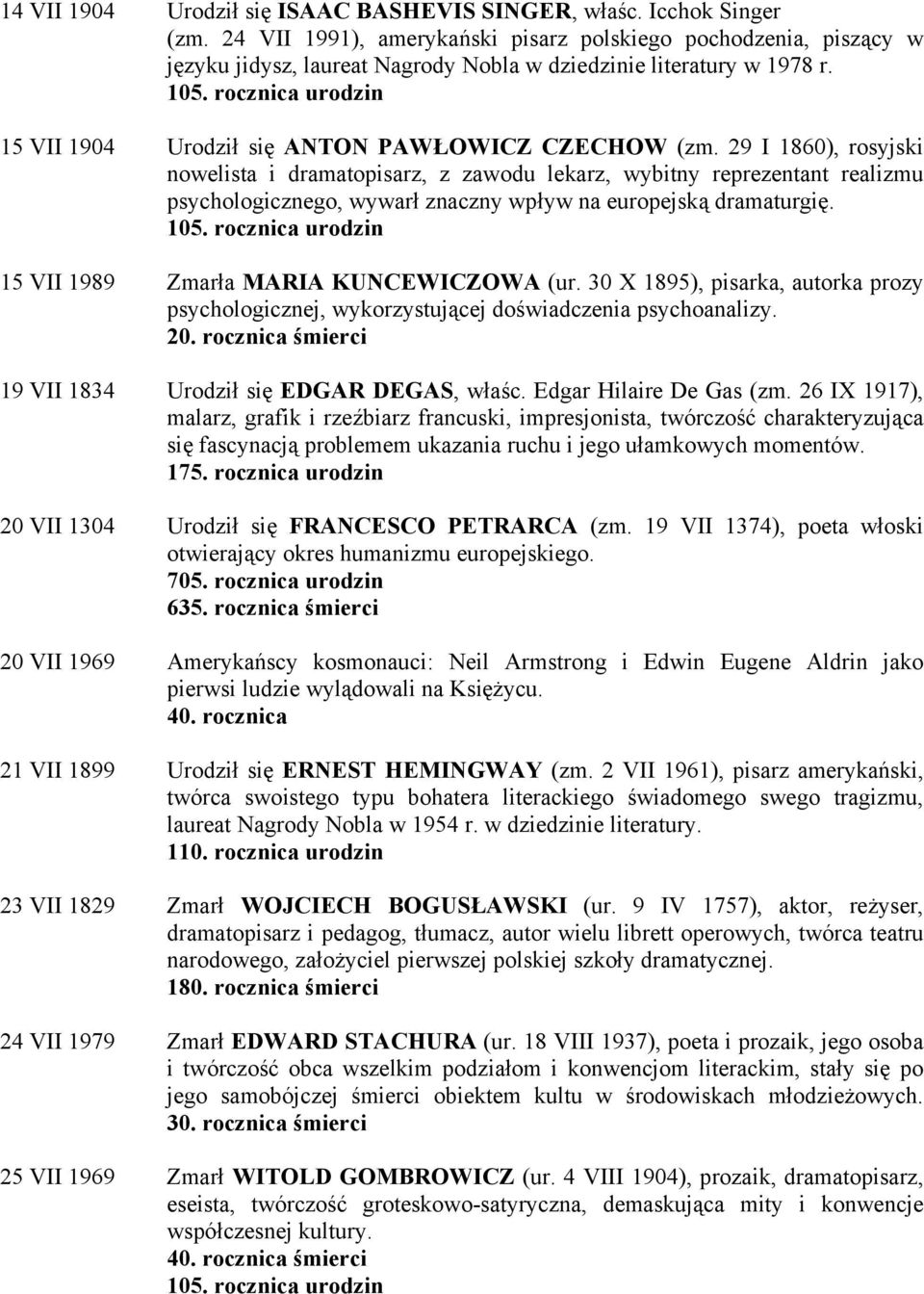 rocznica urodzin 15 VII 1904 Urodził się ANTON PAWŁOWICZ CZECHOW (zm.