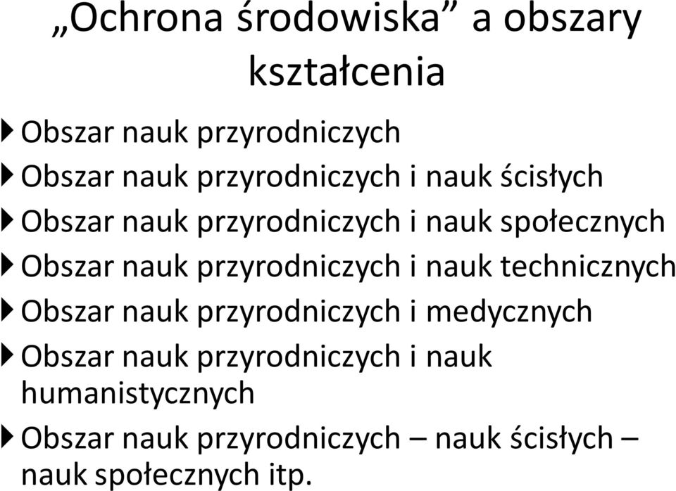 przyrodniczych i nauk technicznych Obszar nauk przyrodniczych i medycznych Obszar nauk