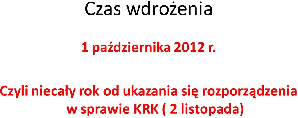 Czyli niecały rok od