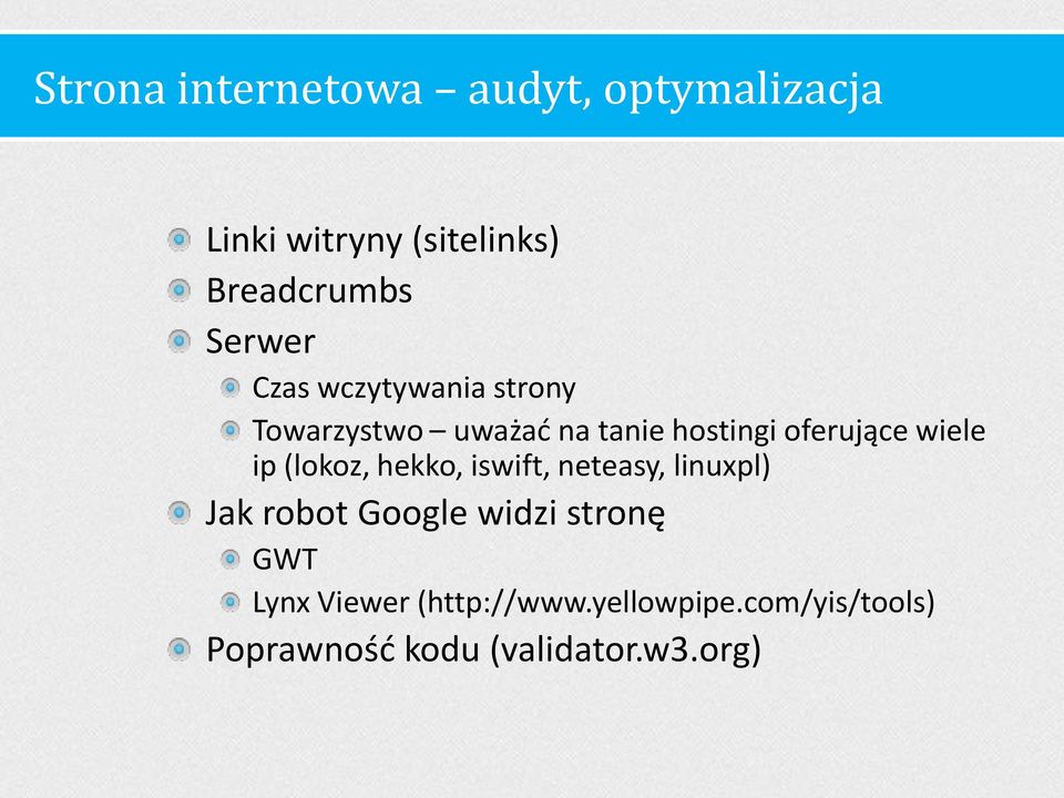 wiele ip (lokoz, hekko, iswift, neteasy, linuxpl) Jak robot Google widzi stronę