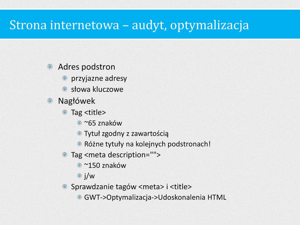 Różne tytuły na kolejnych podstronach!