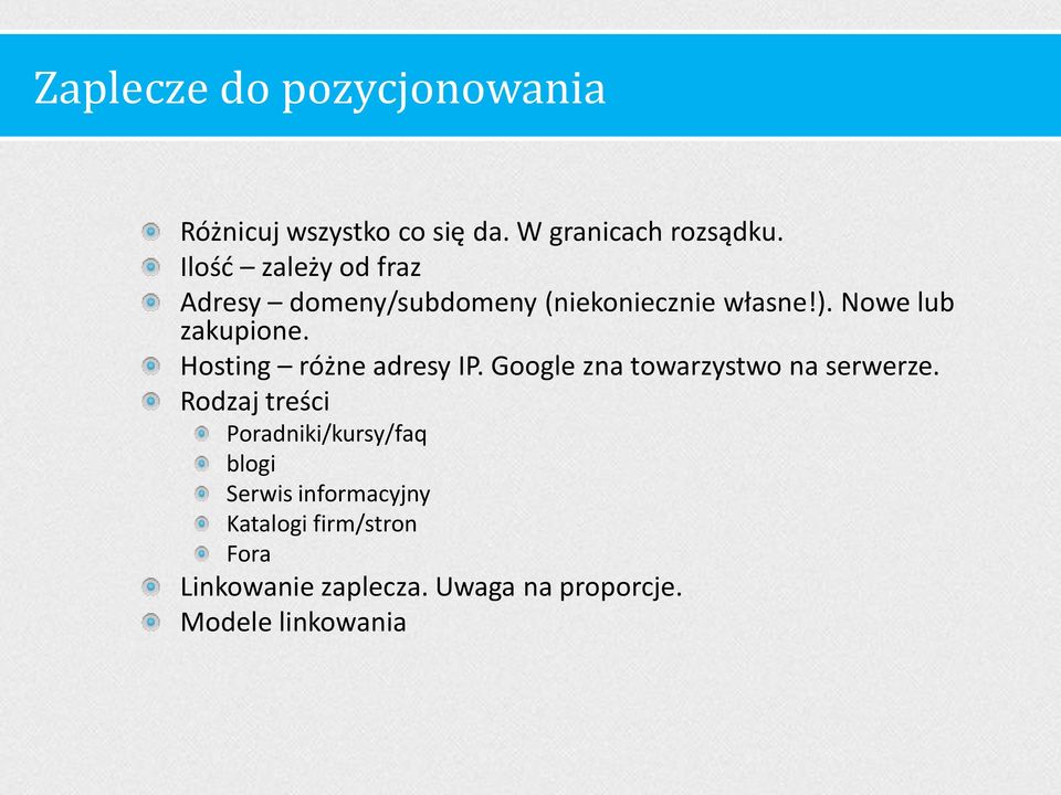 Hosting różne adresy IP. Google zna towarzystwo na serwerze.