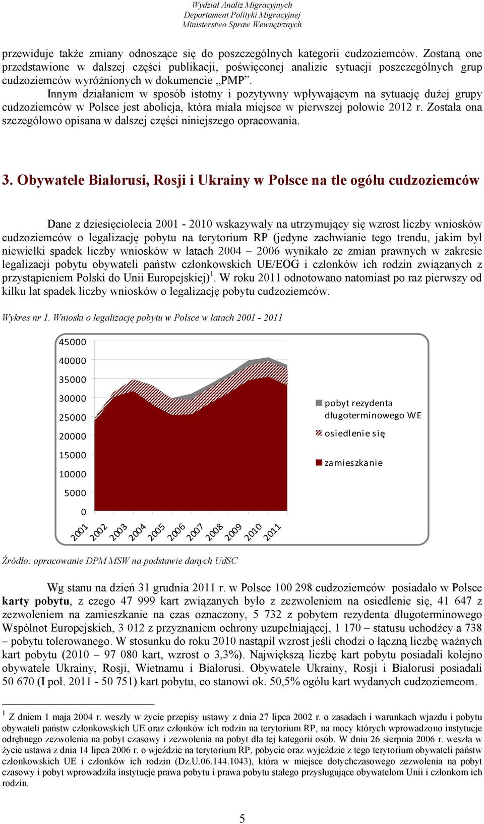 Innym działaniem w sposób istotny i pozytywny wpływającym na sytuację dużej grupy cudzoziemców w Polsce jest abolicja, która miała miejsce w pierwszej połowie 2012 r.