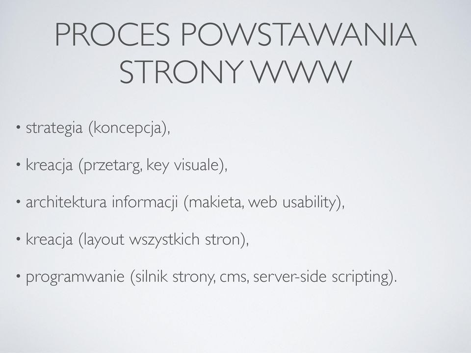 (makieta, web usability), kreacja (layout wszystkich