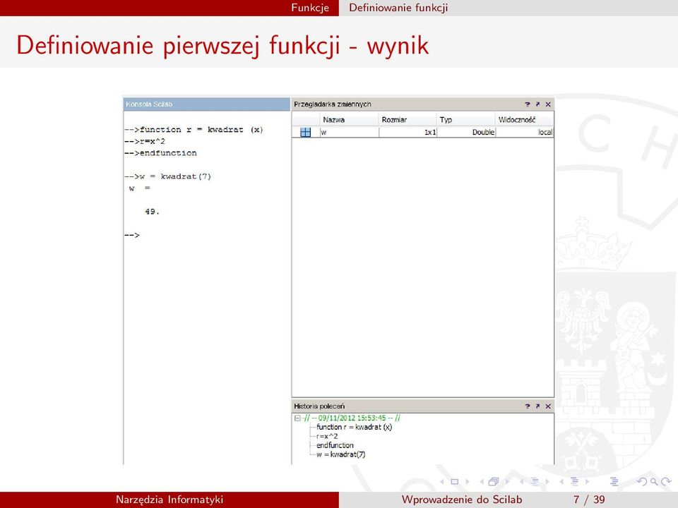 funkcji - wynik Narzędzia