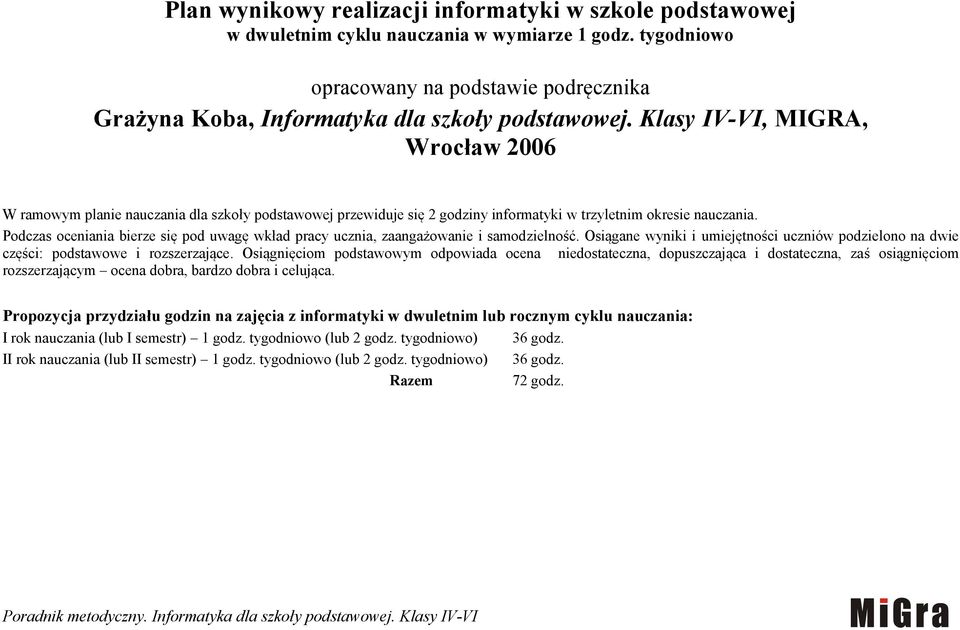 Podczas oceniania bierze się pod uwagę wkład pracy ucznia, zaangażowanie i samodzielność. Osiągane wyniki i umiejętności uczniów podzielono na dwie części: podstawowe i rozszerzające.