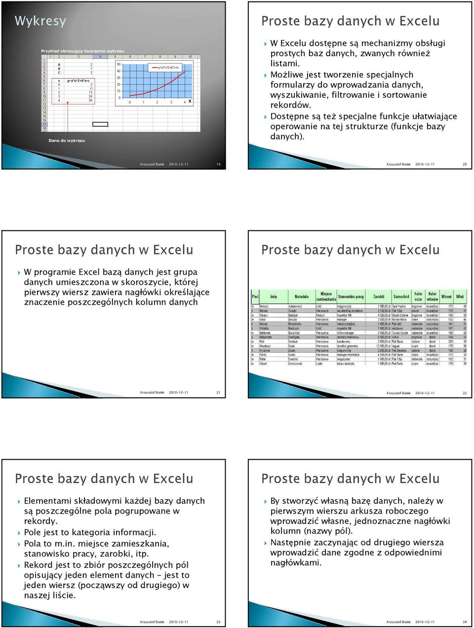 Dostępne są też specjalne funkcje ułatwiające operowanie na tej strukturze (funkcje bazy danych).