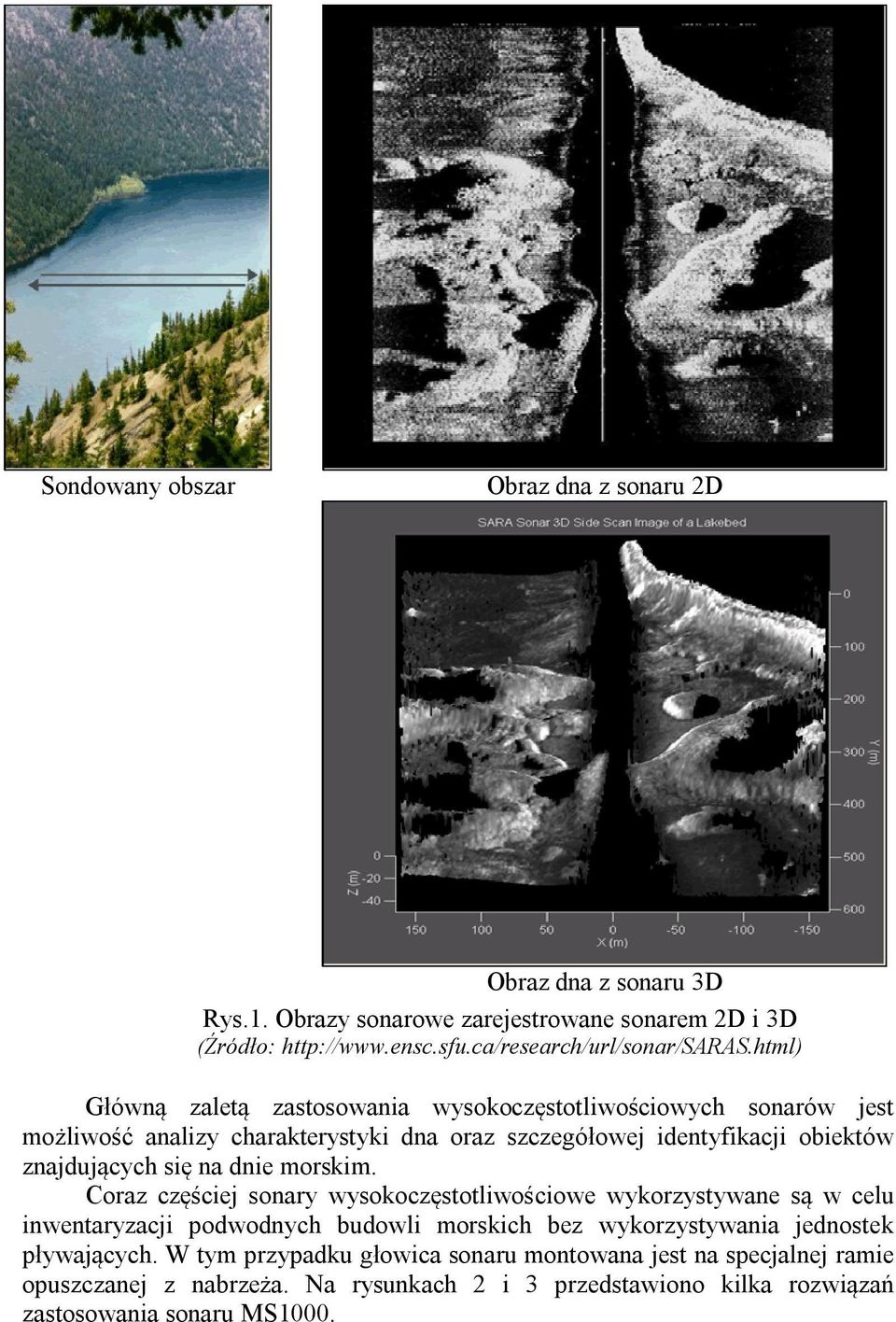 html) Główną zaletą zastosowania wysokoczęstotliwościowych sonarów jest możliwość analizy charakterystyki dna oraz szczegółowej identyfikacji obiektów znajdujących się