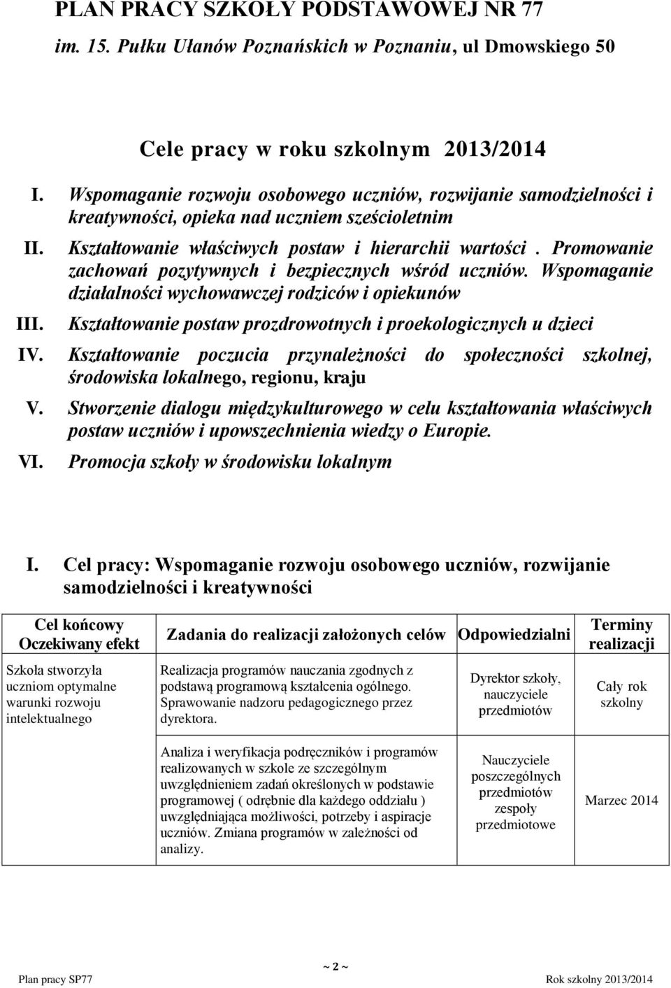 Promowanie zachowań pozytywnych i bezpiecznych wśród uczniów.