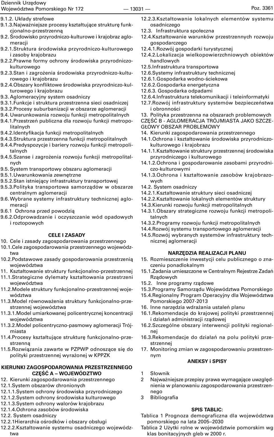 Stan i zagrożenia środowiska przyrodniczo-kulturowego i krajobrazu 9.2.4. Obszary konfliktowe środowiska przyrodniczo-kulturowego i krajobrazu 9.3. Aglomeracyjny system osadniczy 9.3.1.