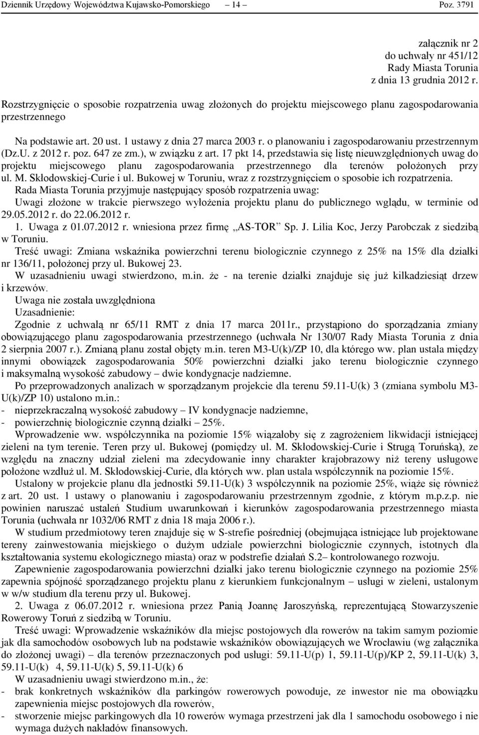 o planowaniu i zagospodarowaniu przestrzennym (Dz.U. z 2012 r. poz. 647 ze zm.), w związku z art.