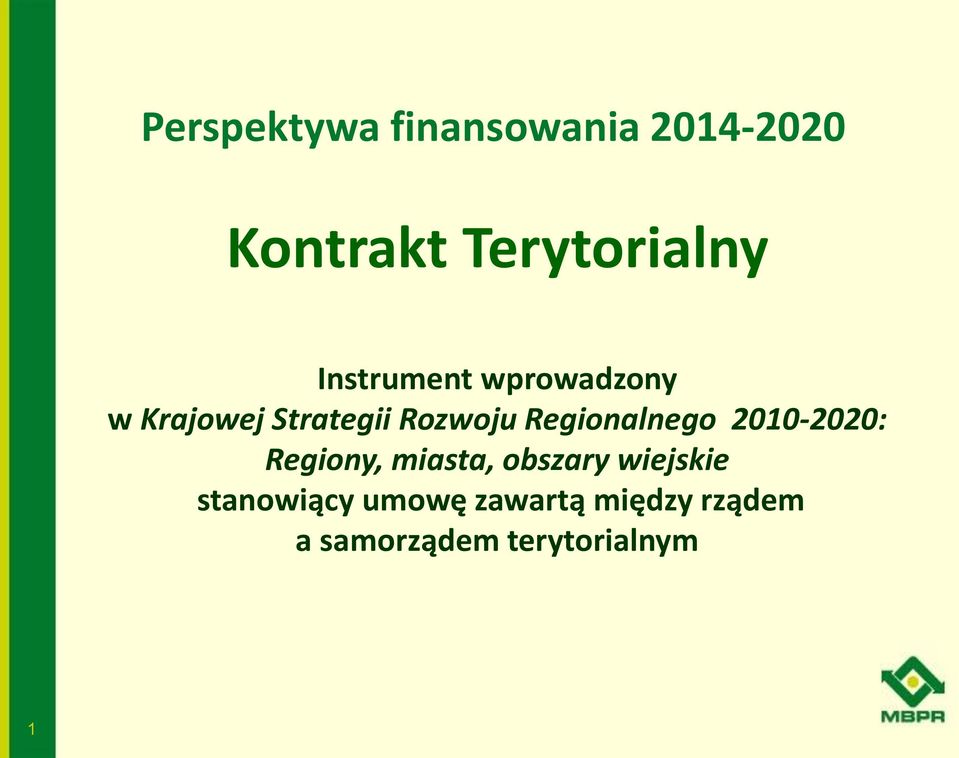 Regionalnego 2010-2020: Regiony, miasta, obszary wiejskie