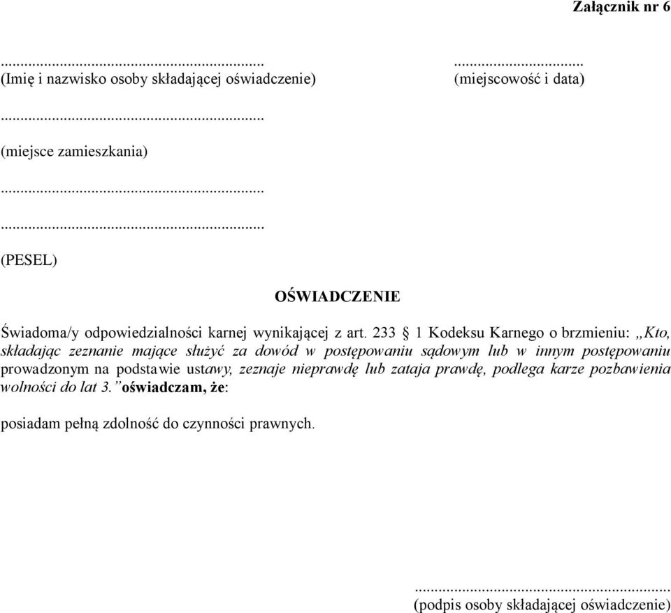 odpowiedzialności karnej wynikającej z art.