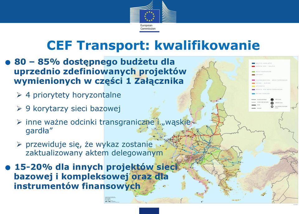 Załącznika 4 priorytety horyzontalne 9 korytarzy sieci bazowej inne ważne odcinki transgraniczne