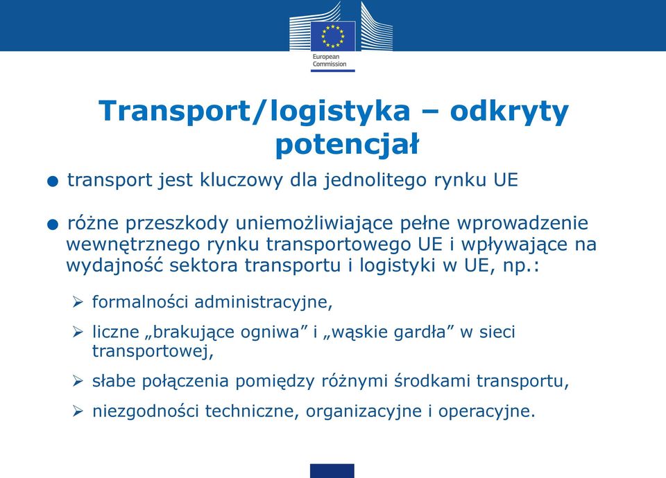 wydajność sektora transportu i logistyki w UE, np.