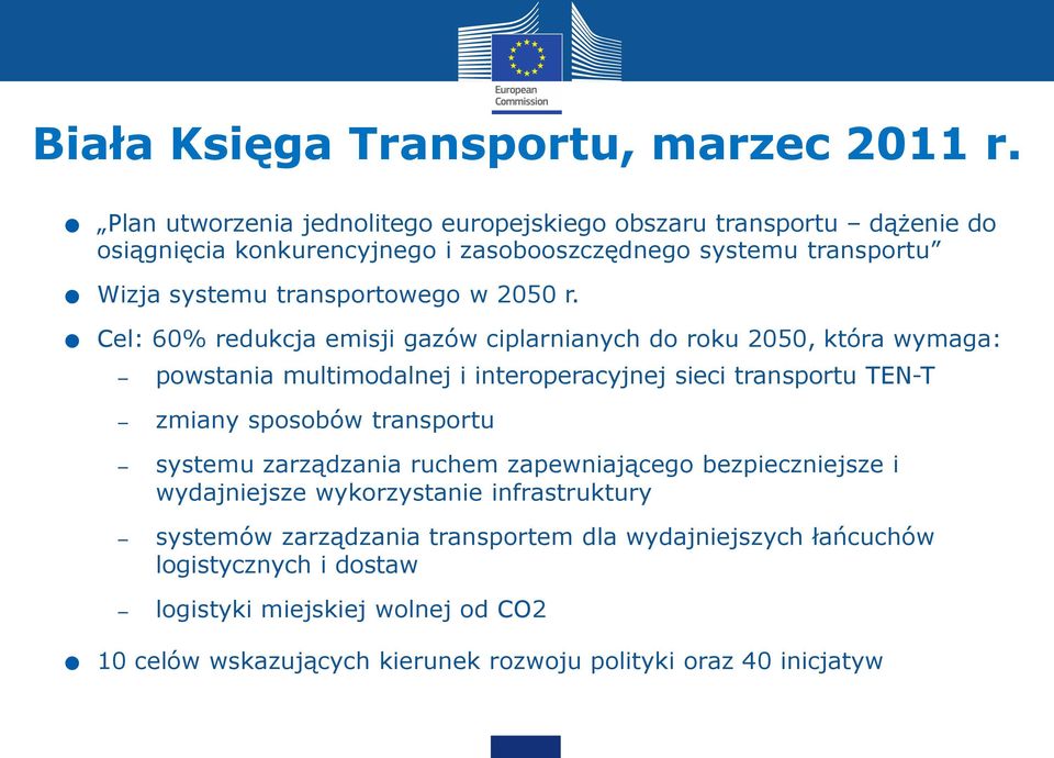 wizja systemu transportowego w 2050 r.