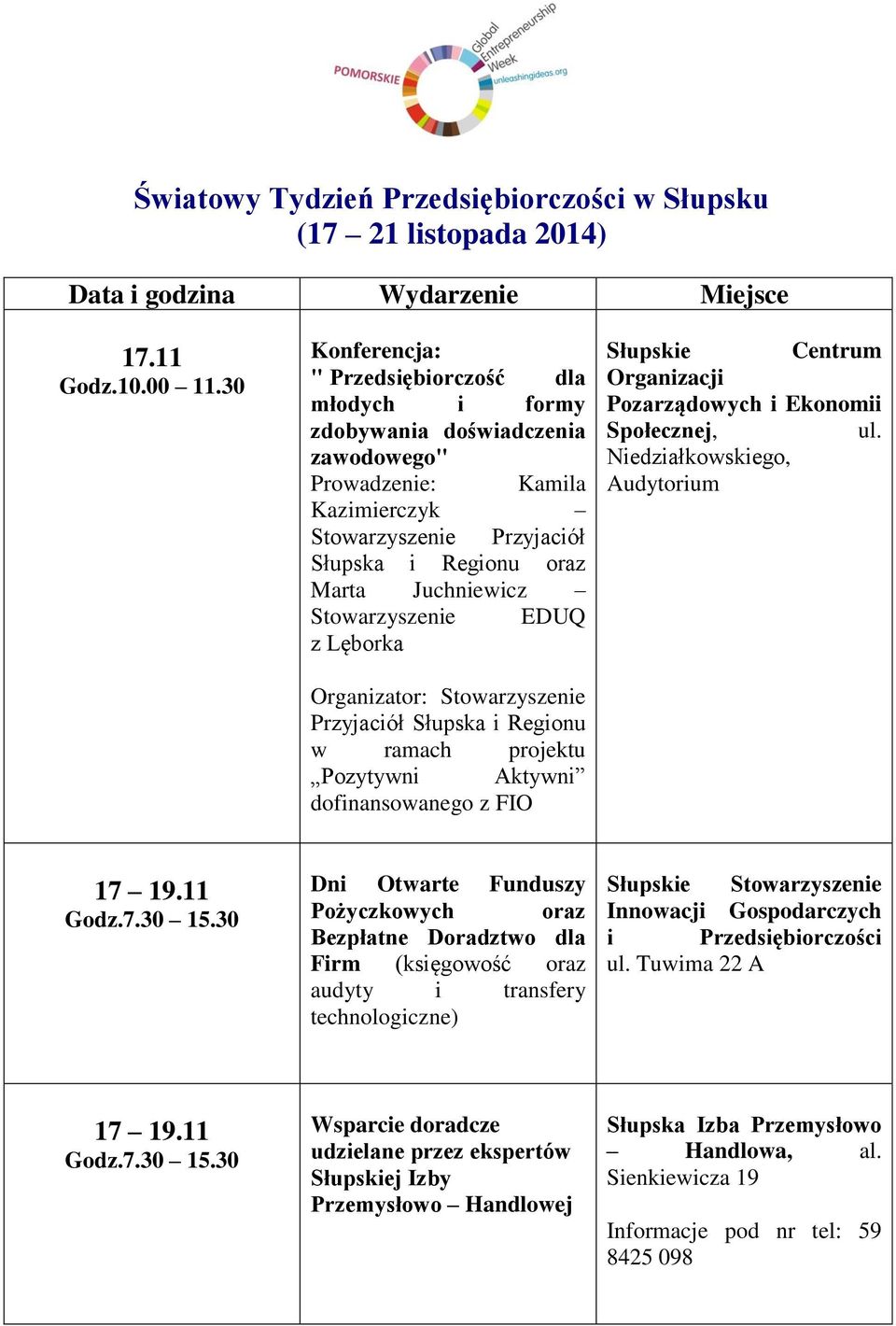 Stowarzyszenie EDUQ z Lęborka Organizator: Stowarzyszenie Przyjaciół Słupska i Regionu w ramach projektu Pozytywni Aktywni dofinansowanego z FIO Słupskie Centrum Organizacji Pozarządowych i Ekonomii