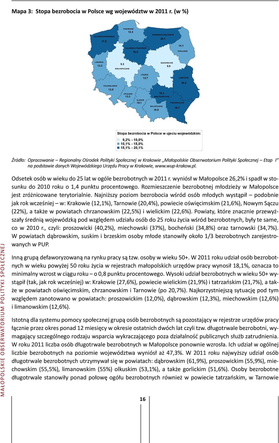 3 OPOLSKIE 13.3 SWIETOKRZYSKIE SLASKIE 10.1 PODKARPACKIE MALOPOLSKIE 10.5 15.