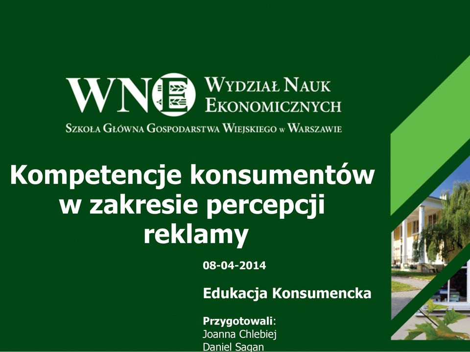 konsumentów w zakresie