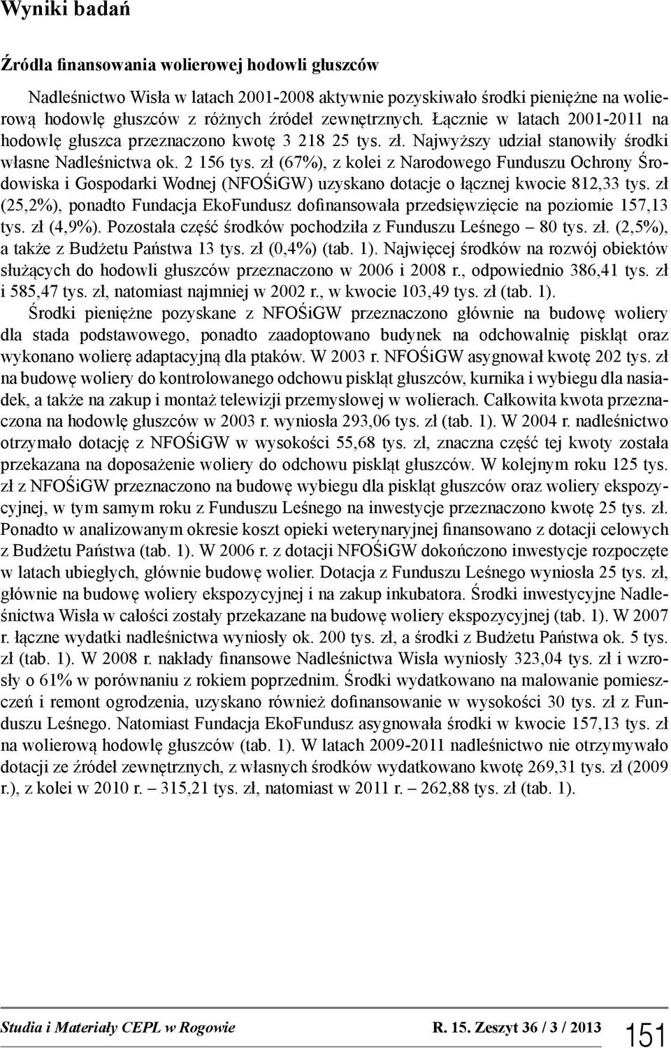 zł (67%), z kolei z Narodowego Funduszu Ochrony Środowiska i Gospodarki Wodnej (NFOŚiGW) uzyskano dotacje o łącznej kwocie 812,33 tys.
