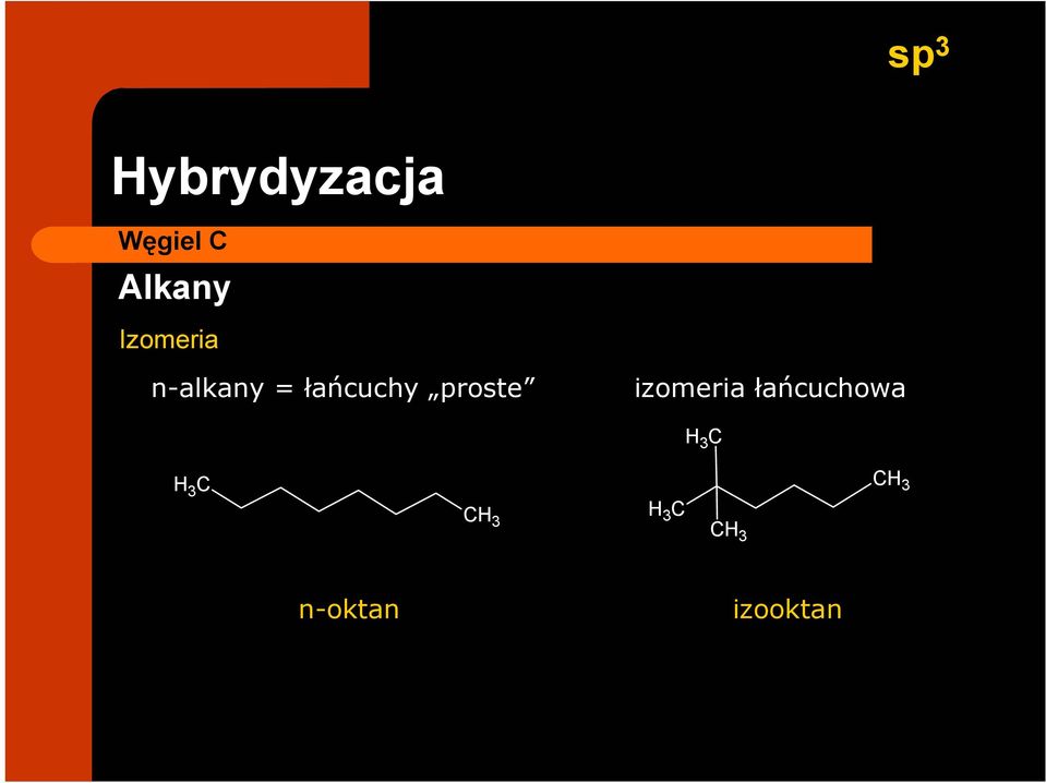 łańcuchy proste izomeria