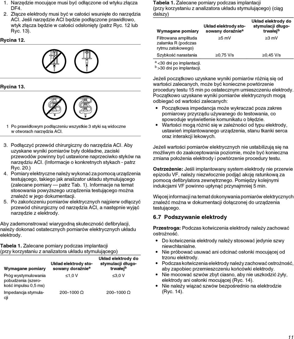 1 Po prawidłowym podłączeniu wszystkie 3 styki są widoczne w otworach narzędzia ACI. 3. Podłączyć przewód chirurgiczny do narzędzia ACI.