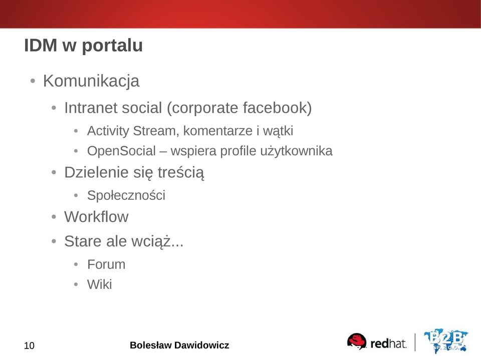 OpenSocial wspiera profile użytkownika Dzielenie się