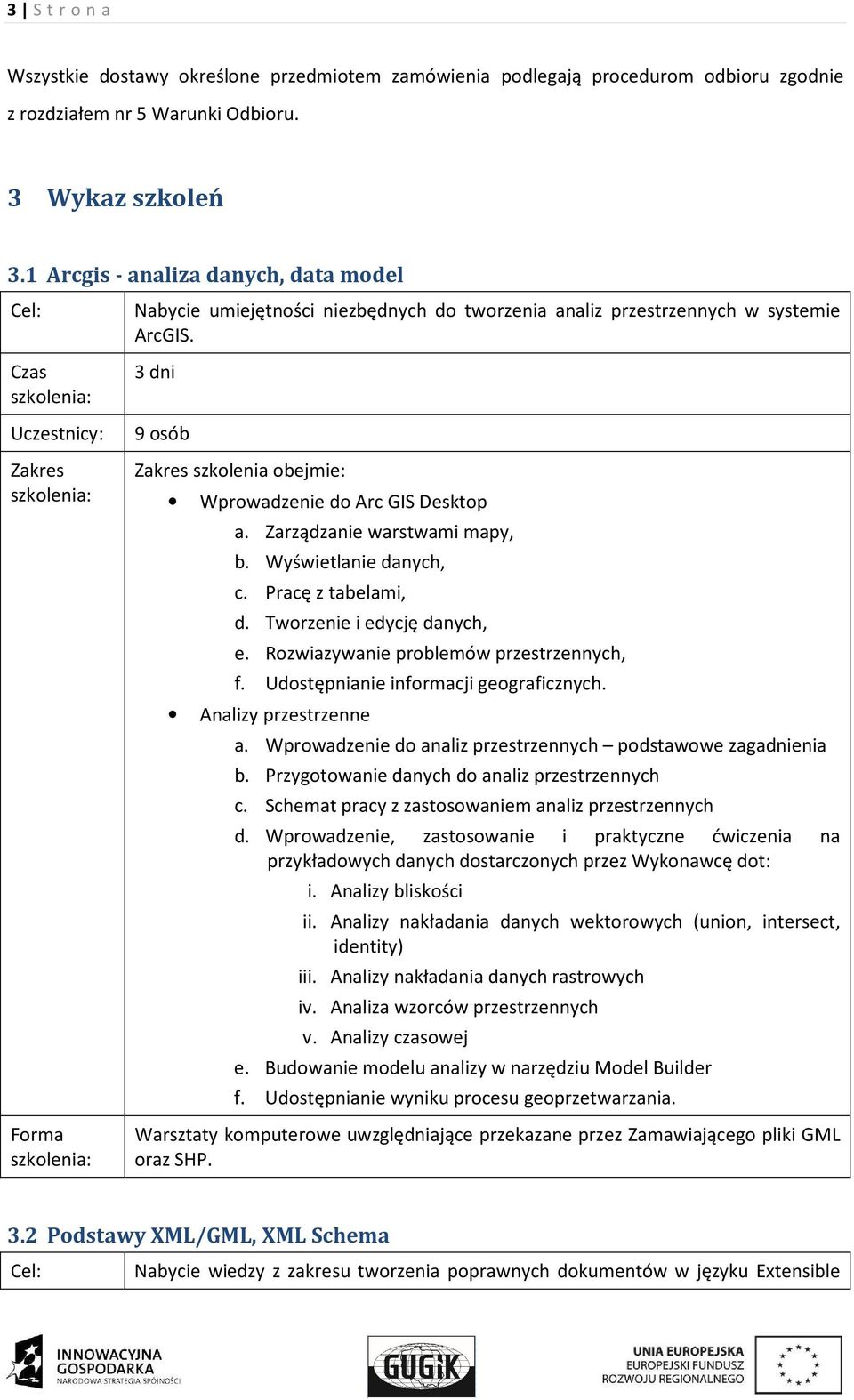 Zarządzanie warstwami mapy, b. Wyświetlanie danych, c. Pracę z tabelami, d. Tworzenie i edycję danych, e. Rozwiazywanie problemów przestrzennych, f. Udostępnianie informacji geograficznych.