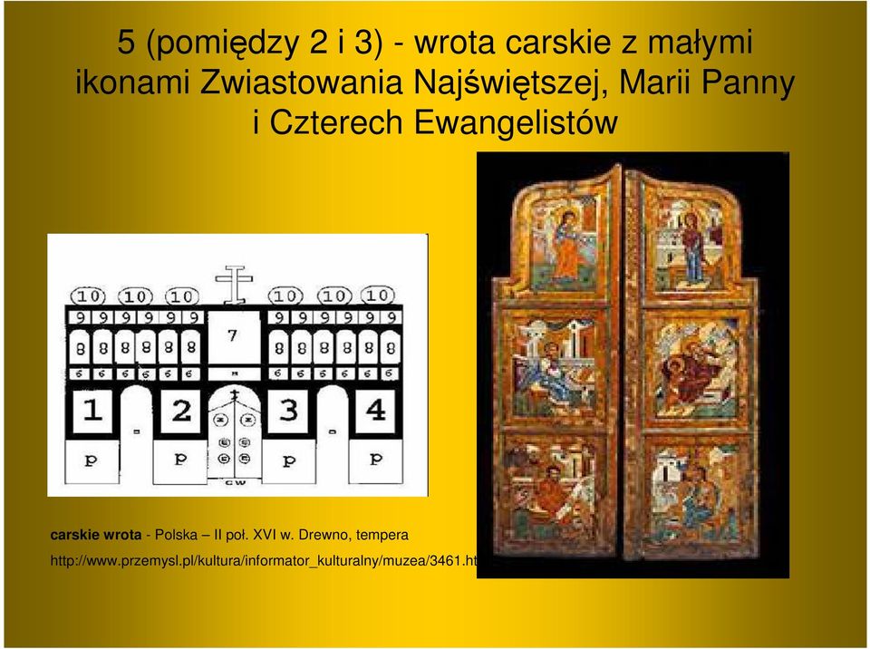 Ewangelistów carskie wrota - Polska II poł. XVI w.
