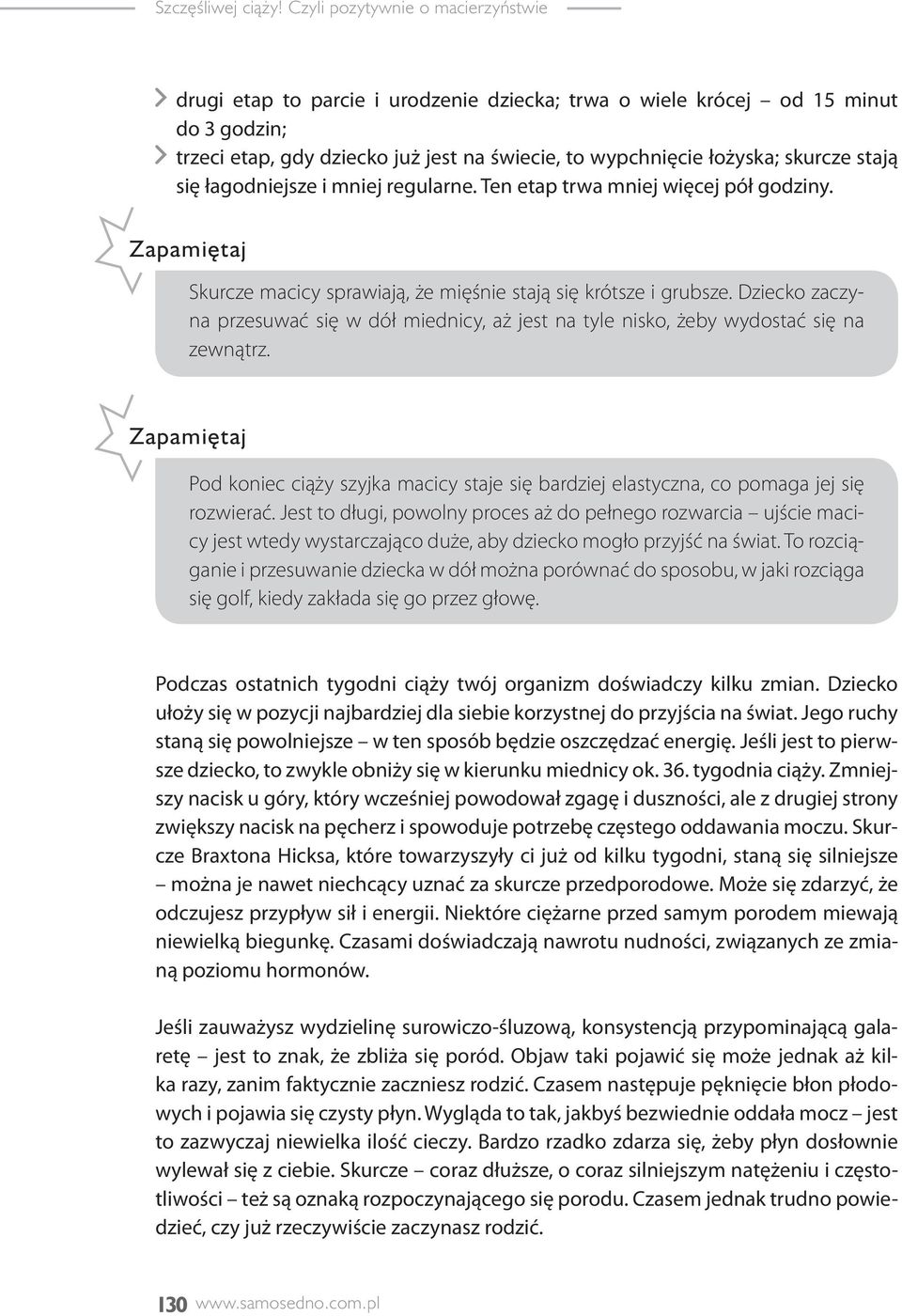 stają się łagodniejsze i mniej regularne. Ten etap trwa mniej więcej pół godziny. Zapamiętaj Skurcze macicy sprawiają, że mięśnie stają się krótsze i grubsze.