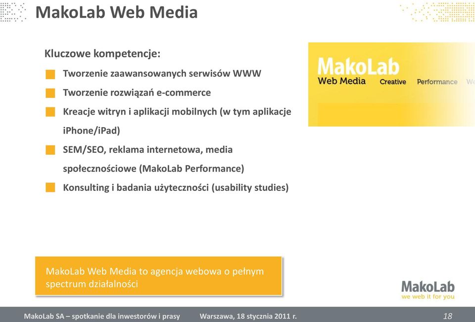 SEM/SEO, reklama internetowa, media społecznościowe (MakoLab Performance) Konsulting i