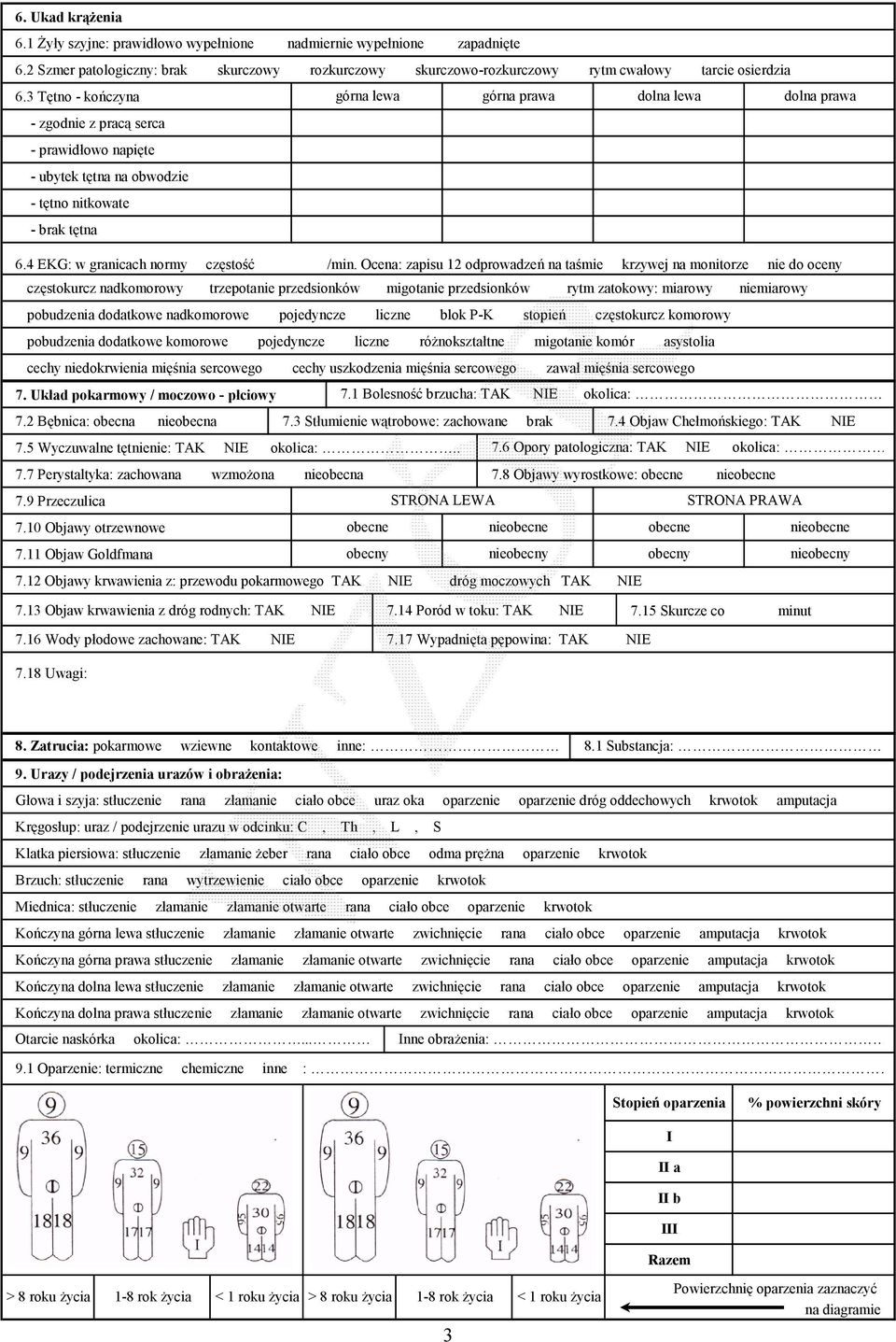 4 EKG w granicach normy częstość /min.