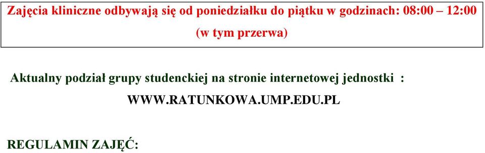 Aktualny podział grupy studenckiej na stronie